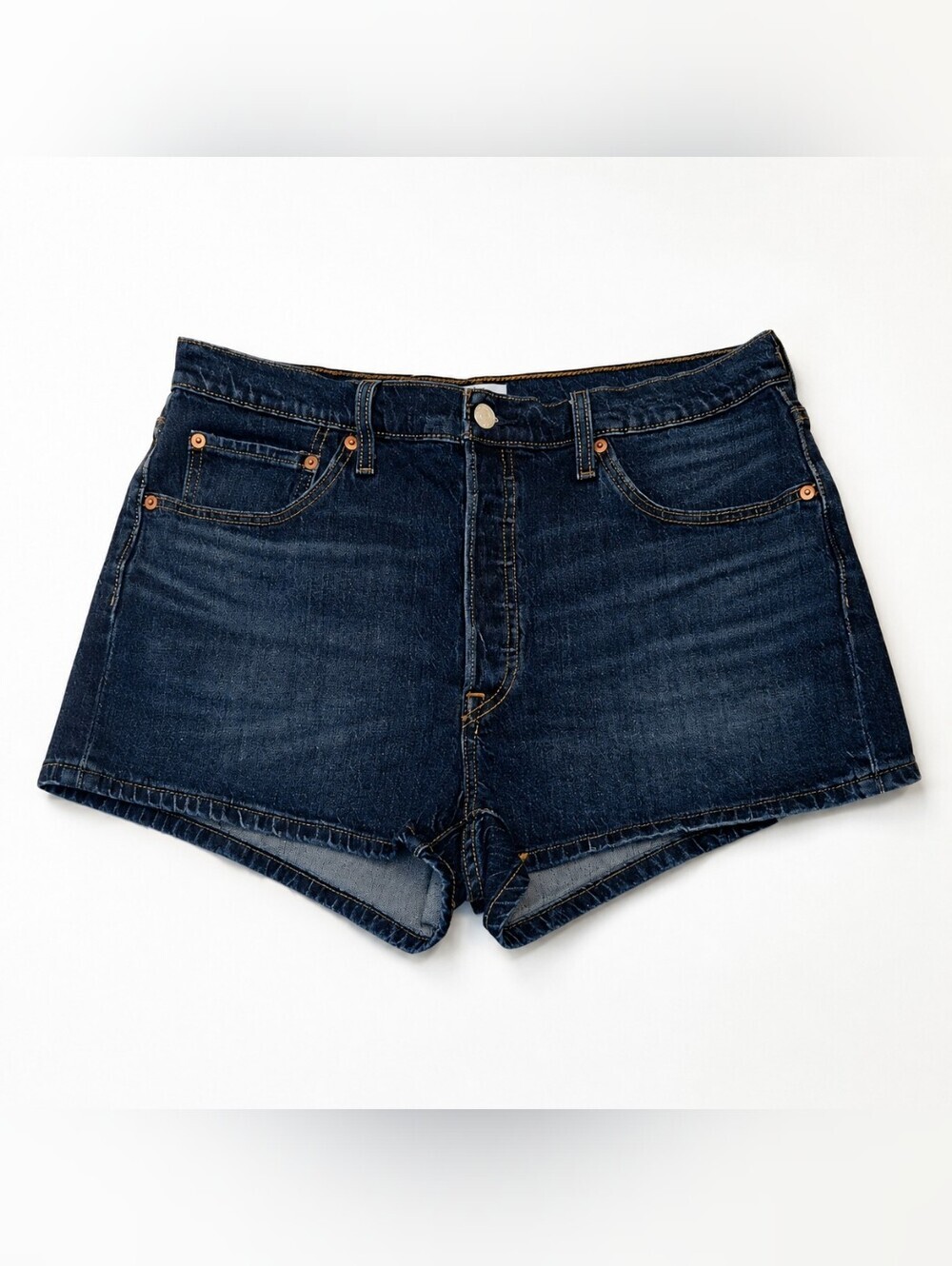Levi's 501 Original High Rise Denim Shorts W32 Dark Wash Button Fly Classic